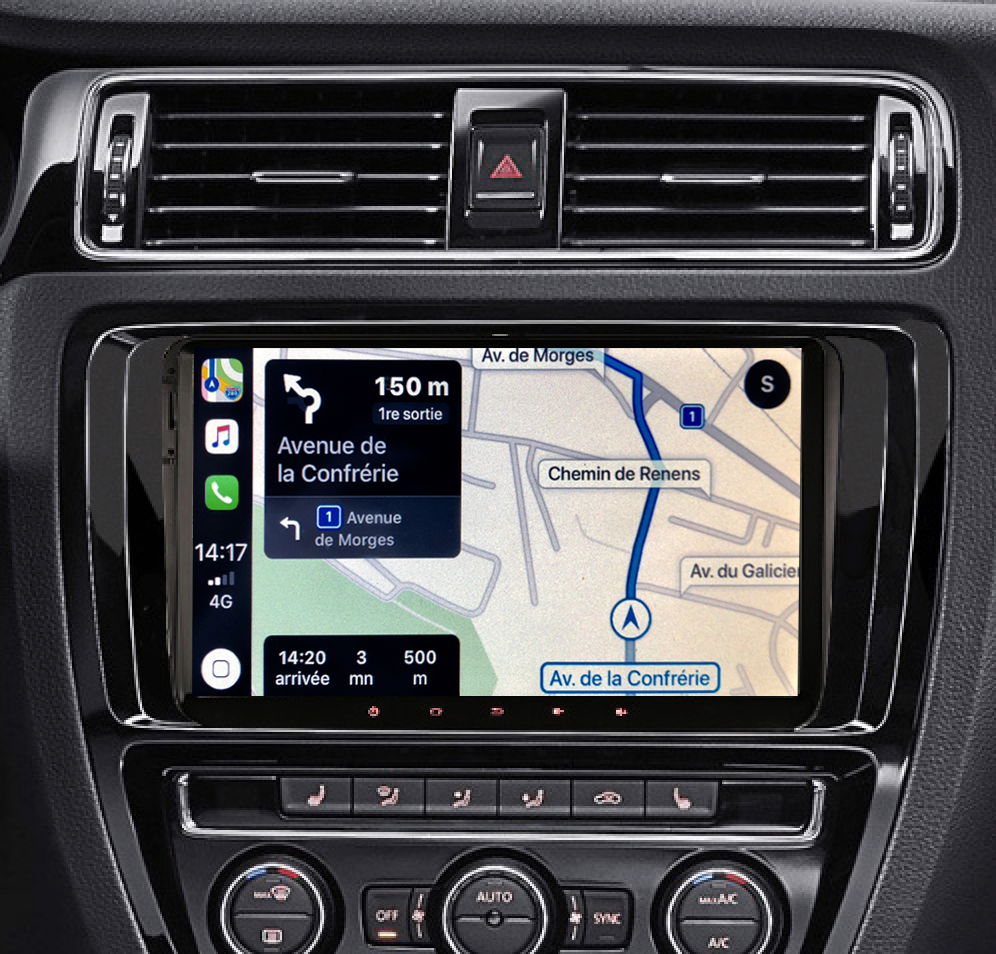 Autoradio tactile GPS Android 10.0 et Apple Carplay sans fil Volkswagen Amarok Coccinelle Sharan Transporter Polo Caddy Eos Golf Scirocco Passat Tiguan et Touran