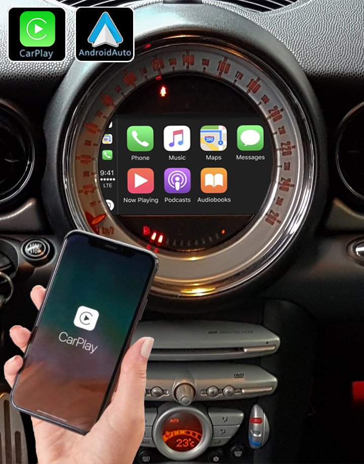 Système Apple Carplay sans fil et Android Auto pour Mini Cooper R56 et Clubman R55 de 2007 à 2010