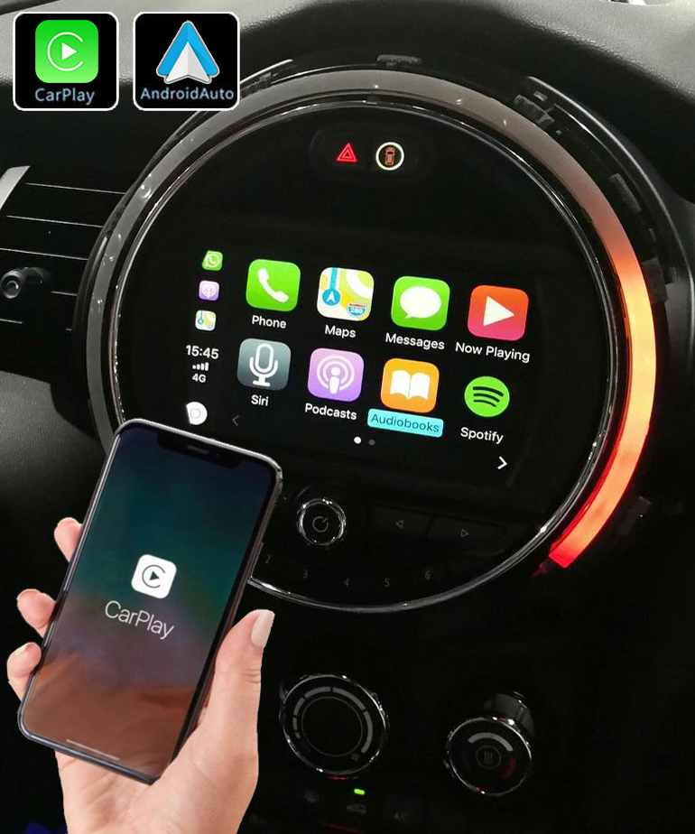 Système Apple Carplay sans fil et Android Auto pour Mini Cooper F55 F56 et Clubman F54 de 2014 à 2018