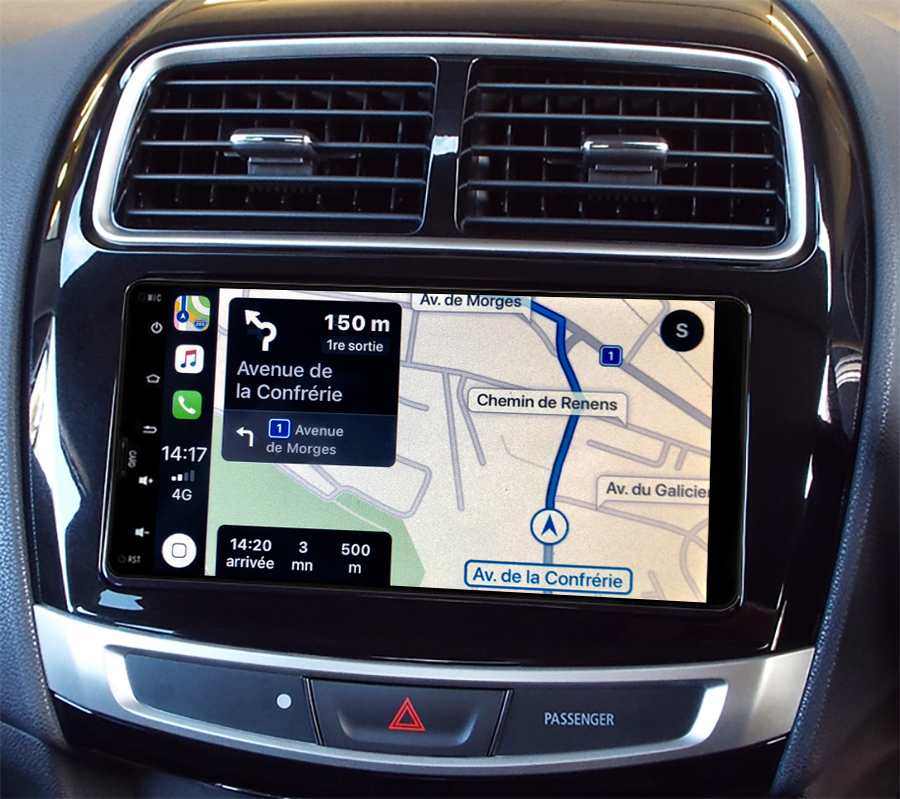 Autoradio tactile GPS Android 13.0 et Apple Carplay Peugeot 4008 de 2012 à 2016
