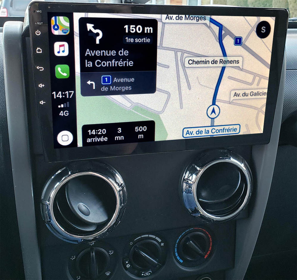 Autoradio GPS à écran tactile QLED Android 11.0 et Apple Carplay Jeep Wrangler de 2008 à 2010