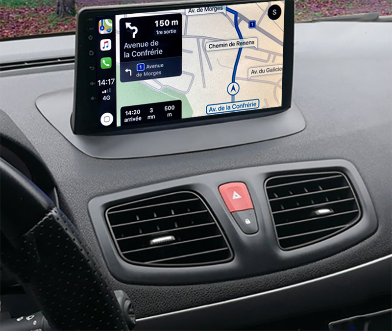 Autoradio tactile GPS Android 11.0 et Apple Carplay Renault Megane 3 de 2008 à 2016 et Fluence