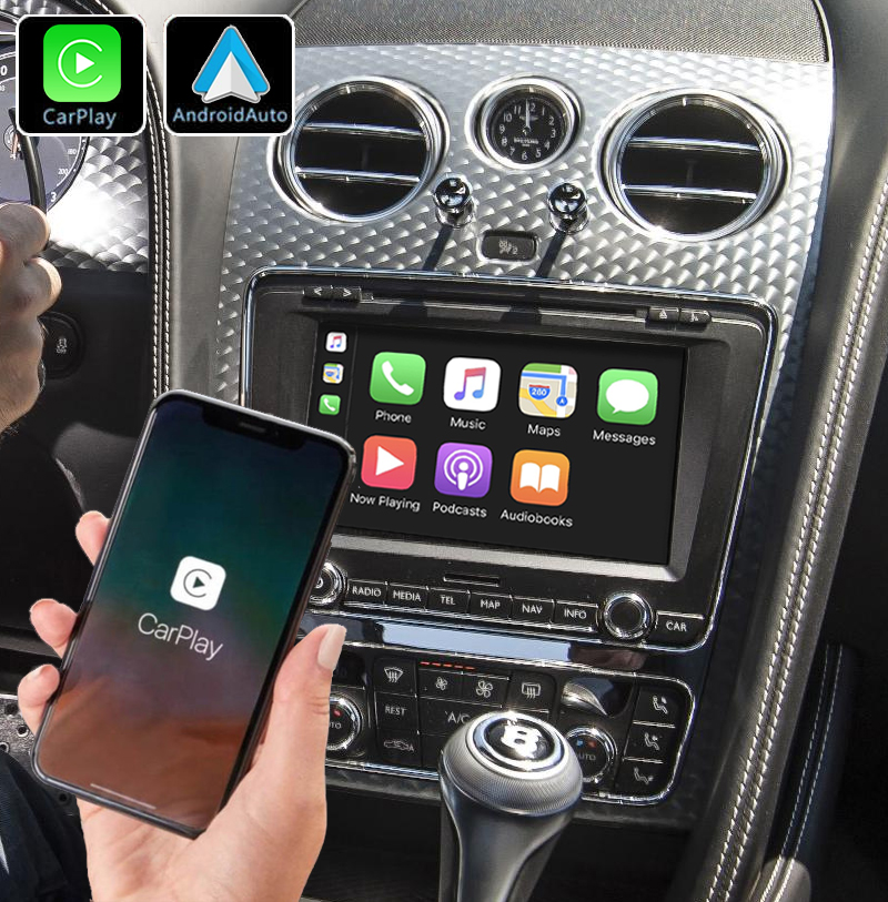 Système Apple Carplay sans fil et Android Auto pour Bentley Continental GT de 2011 à 2017 et Flying Spur de 2013 à 2018