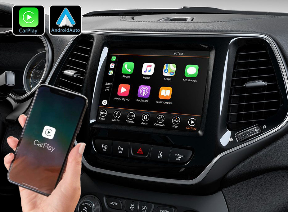 Système Apple Carplay sans fil et Android Auto pour Jeep Cherokee de 2014 à 2018