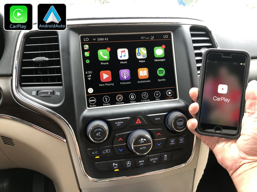 Système Apple Carplay sans fil et Android Auto pour Jeep Grand Cherokee de 2014 à 2019