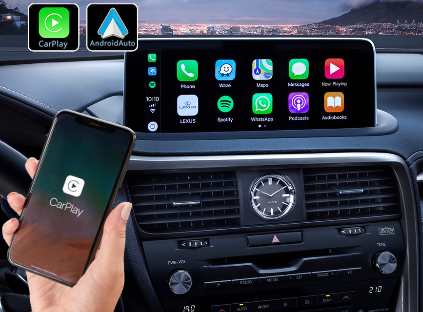 Système Apple Carplay sans fil et Android Auto pour Lexus RX 200, RX 300, RX 300h, RX 350, RX 400 et RX 450h depuis 2019