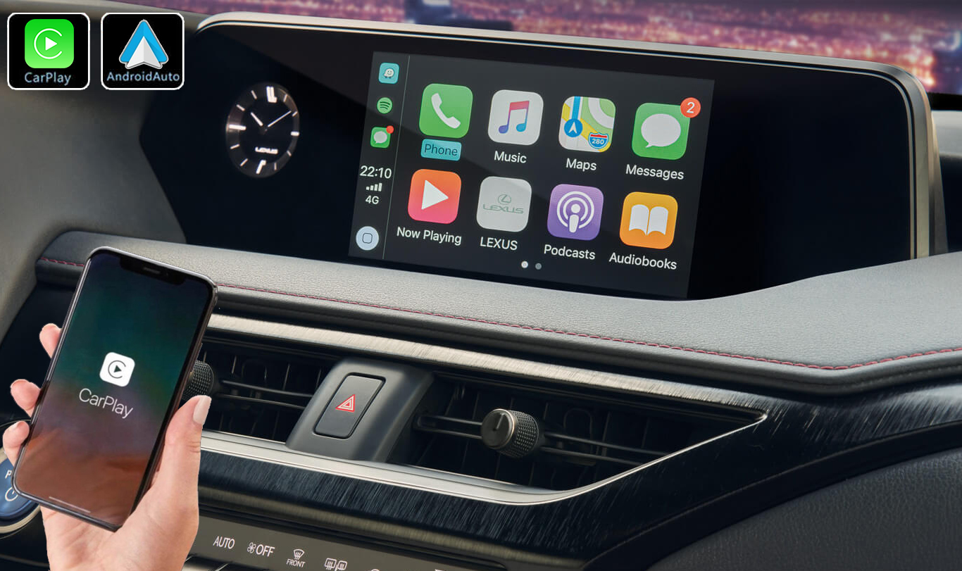 Système Apple Carplay sans fil et Android Auto pour Lexus ES 250, ES 300, ES 300h, ES 350 et ES 450h de 2019 à 2021