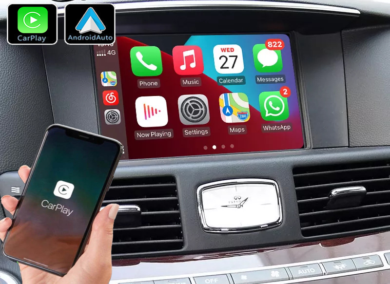 Système Apple Carplay sans fil et Android Auto pour Infiniti Q70 de 2014 à 2019