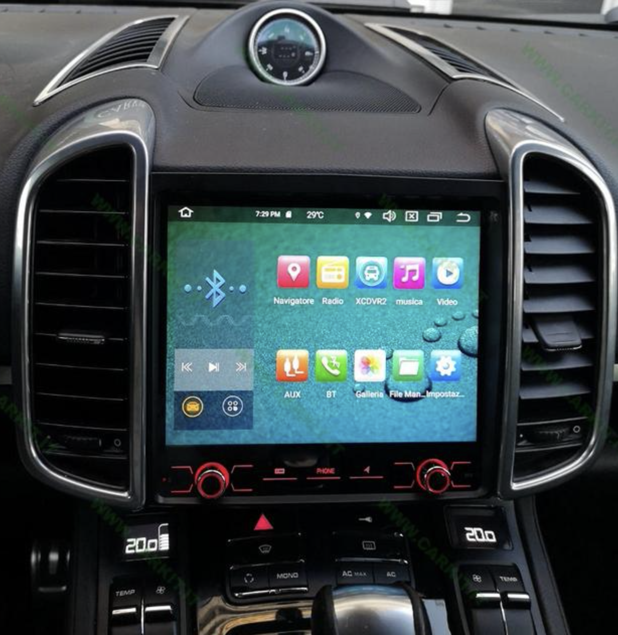 Tablette à Ecran tactile Android 12.0 avec Apple Carplay via USB Porsche Cayenne de 2010 à 2016