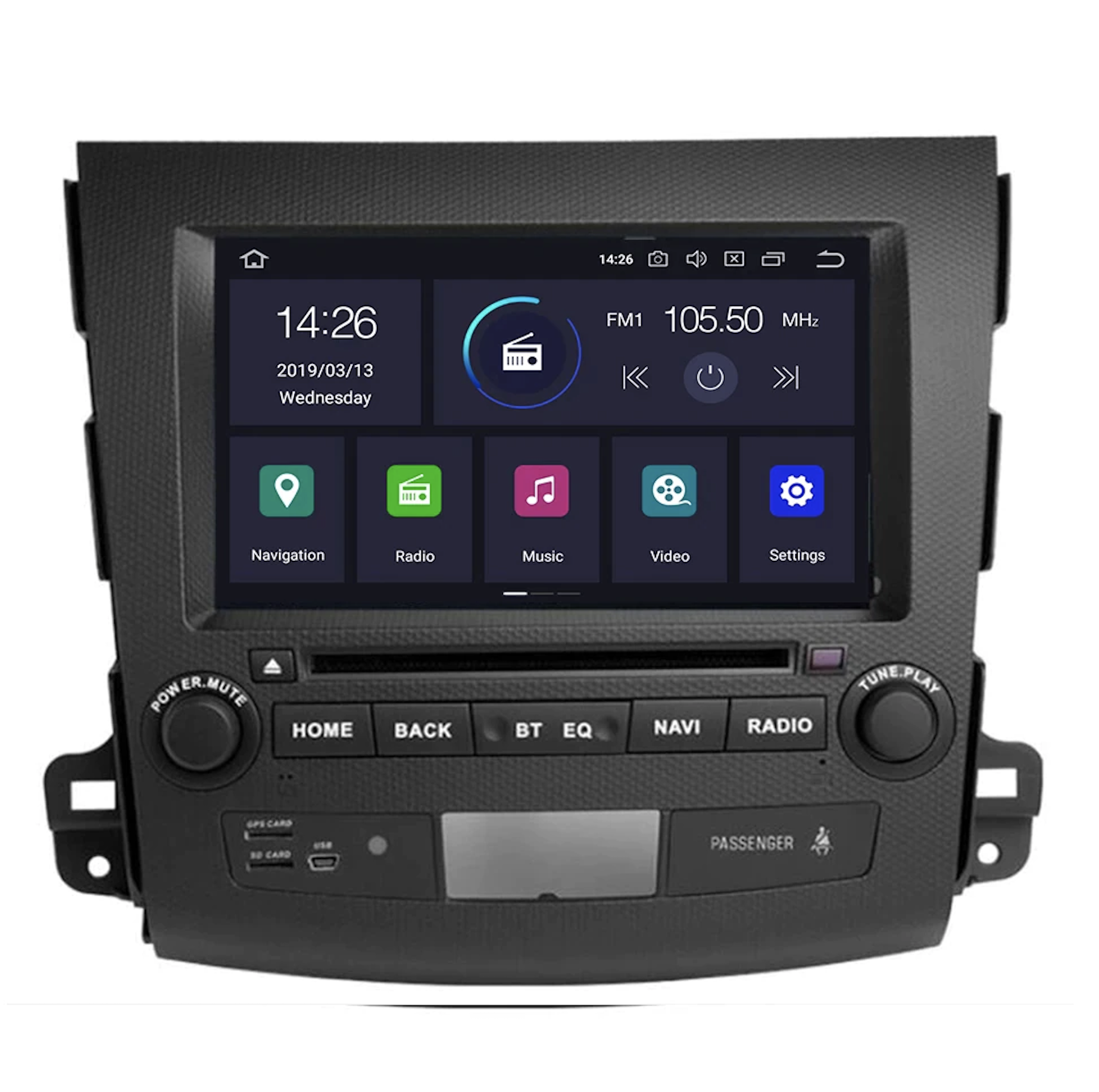 Autoradio tactile Android 10 Bluetooth et GPS Citroën C-Crosser, Mitsubishi Outlander et Peugeot 4007