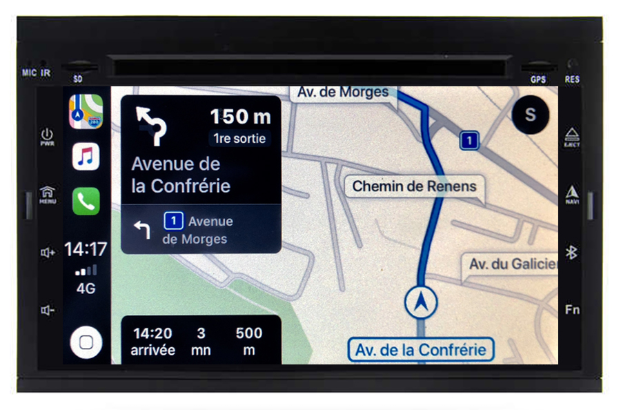 Autoradio Android 11.0 Wifi GPS Waze Citroën C2, Citroën C3, C3 Picasso, Berlingo et Jumpy