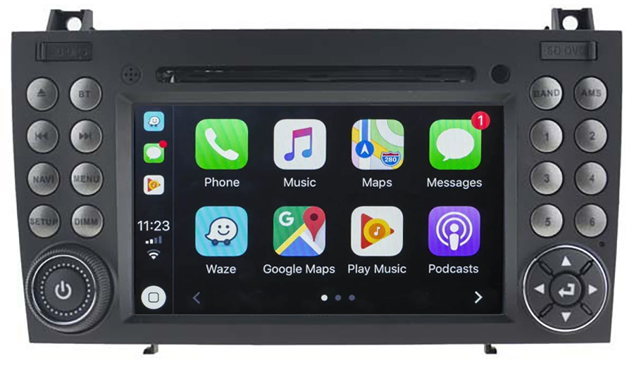 Autoradio tactile GPS Android 10.0 et Apple Carplay Mercedes SLK de 2004 à 2011