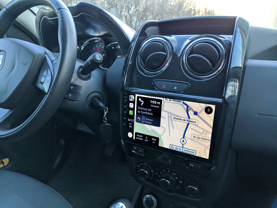 Ecran tactile QLED GPS Apple Carplay et Android Auto sans fil Dacia Duster de 2013 à 2018