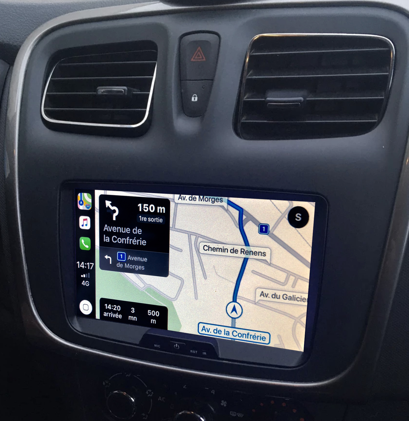 Autoradio tactile GPS Android 13.0 et Apple Carplay Dacia Lodgy Logan Dokker Duster et Sandero
