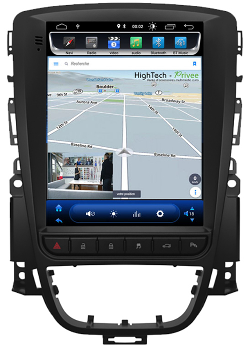 Ecran Tesla Style GPS Android 12.0 et Apple Carplay Opel Cascada de 2013 à 2019