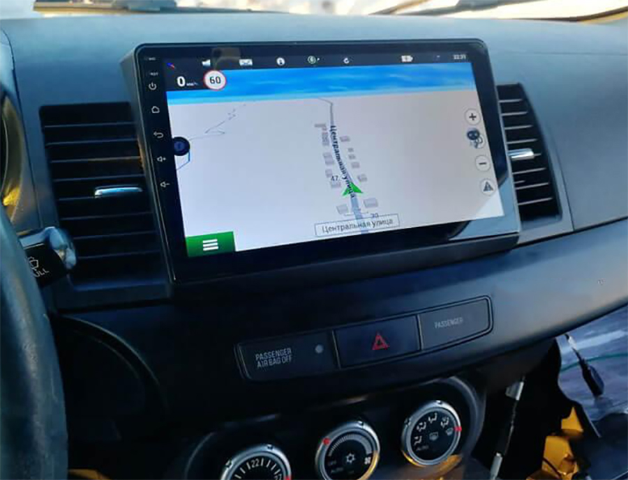 Ecran tactile QLED GPS Apple Carplay et Android Auto sans fil Mitsubishi Lancer Evolution X de 2008 à 2015