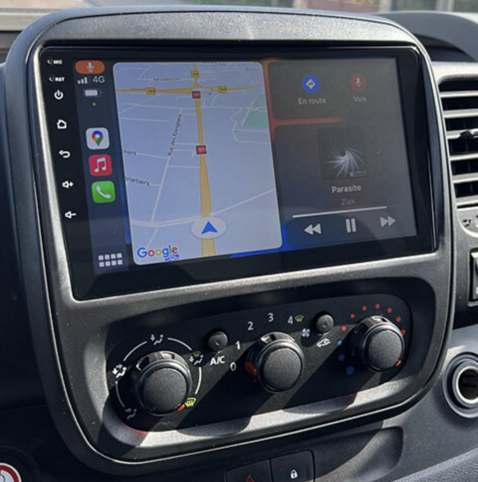 Ecran tactile QLED GPS Apple Carplay et Android Auto sans fil Renault Trafic de 2014 à 2022