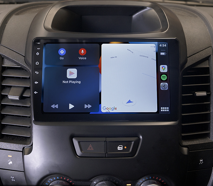 Ecran tactile QLED GPS Apple Carplay et Android Auto sans fil Ford Ranger de 2012 à 2015