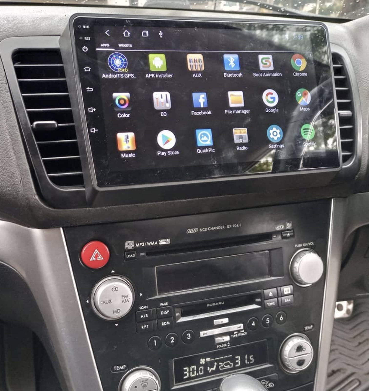 Ecran tactile QLED GPS Apple Carplay et Android Auto sans fil Subaru Legacy de 2003 à 2009