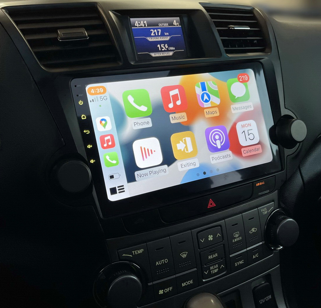 Ecran tactile QLED GPS Apple Carplay et Android Auto sans fil Toyota Highlander de 2008 à 2014
