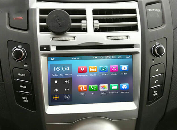 Autoradio tactile GPS Android 14.0 et Apple CarPlay sans fil Toyota Yaris de 2005 à 2011