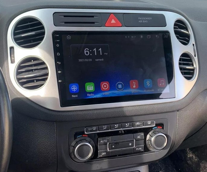 Ecran tactile QLED GPS Apple Carplay et Android Auto sans fil Volkswagen Tiguan de 2007 à 2016