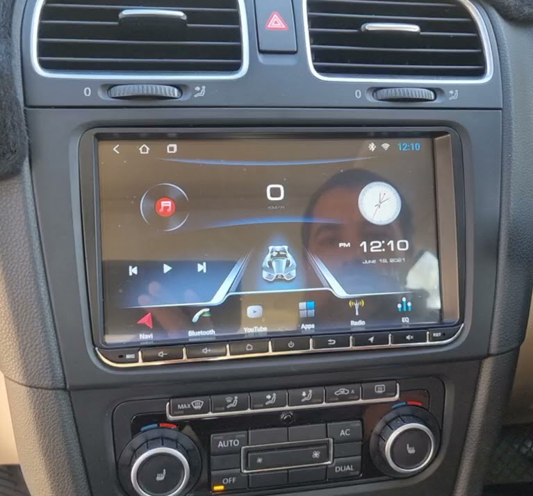 Autoradio tactile GPS Android 13.0 et Apple Carplay sans fil Volkswagen Amarok Coccinelle Sharan Transporter Polo Caddy Eos Golf Scirocco Passat Tiguan et Touran