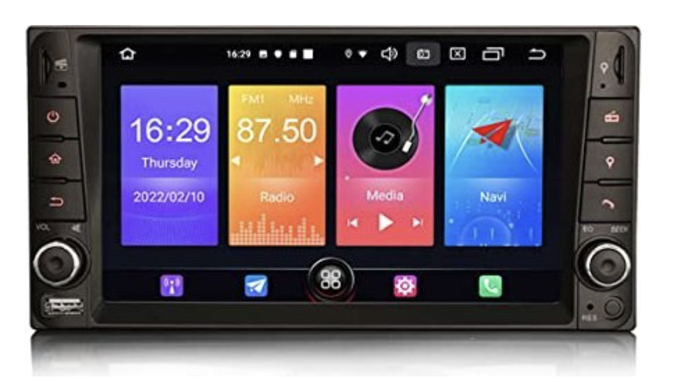 Autoradio tactile Android 11.0 GPS et Apple Carplay sans fil Toyota RAV4 Hilux Yaris Land Cruiser