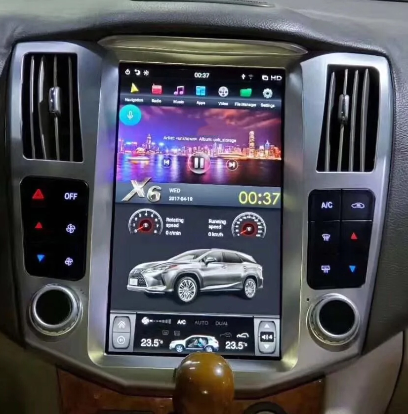 Tablette tactile 30 cm GPS Android 11.0 et Apple Carplay Lexus RX300 RX330 RX350 RX400H de 2004 à 2008