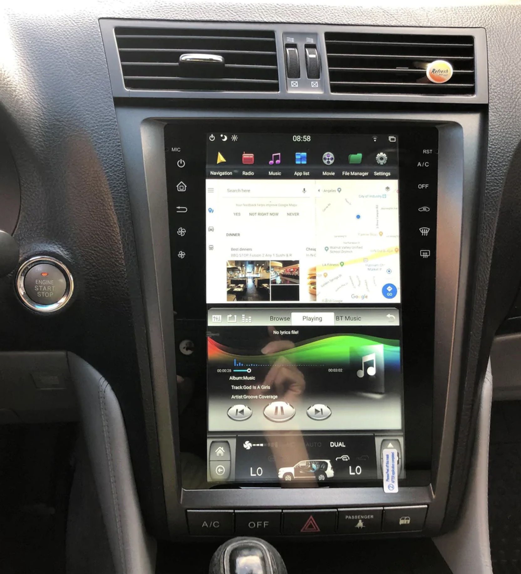 Tablette tactile 30 cm GPS Android 11.0 et Apple Carplay Lexus GS300 GS350 GS400 GS430 GS450H de 2005 à 2012