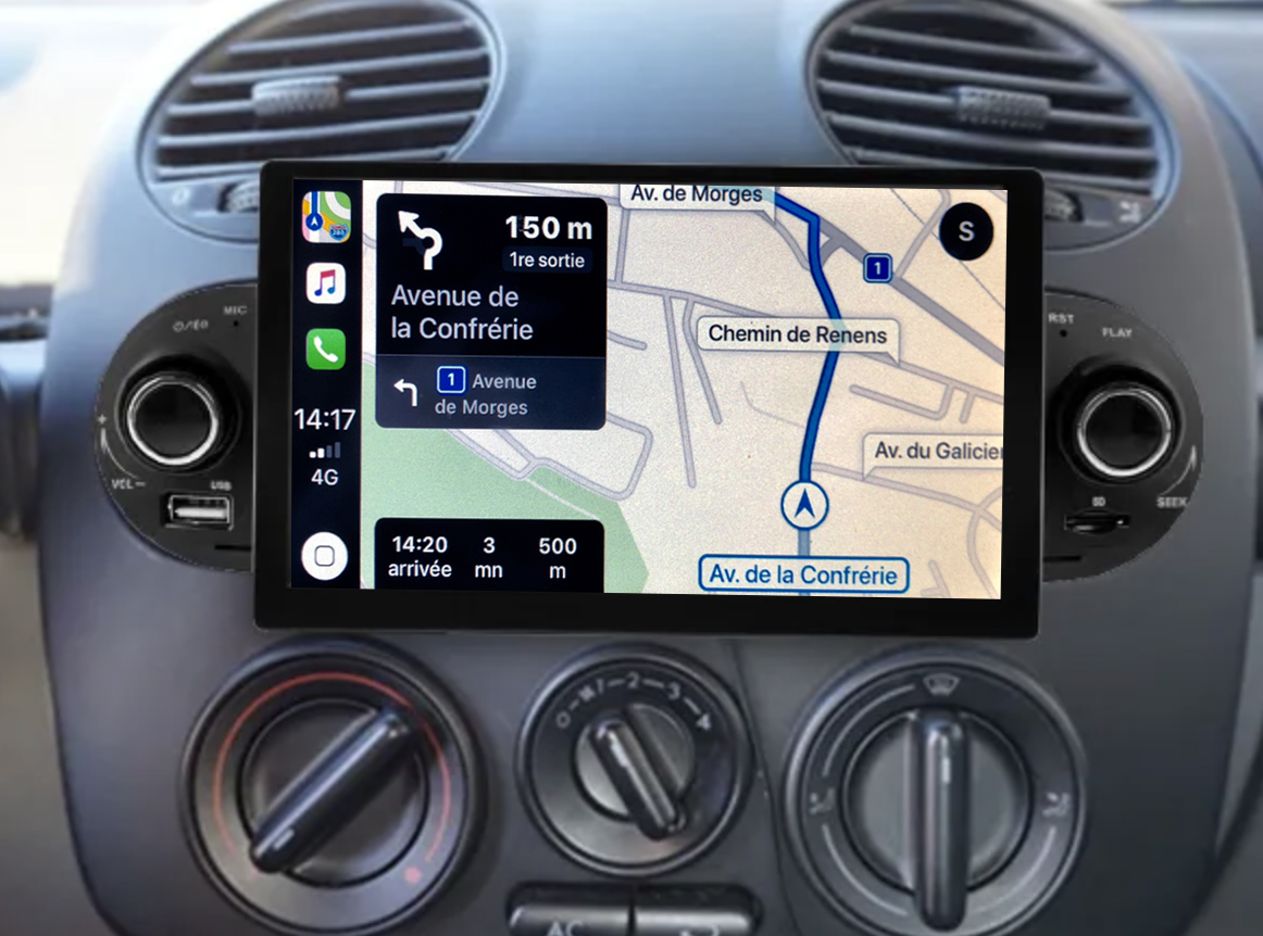 Autoradio tactile GPS Android 13.0 et Bluetooth Volkswagen New Beetle de 1998 à 2010