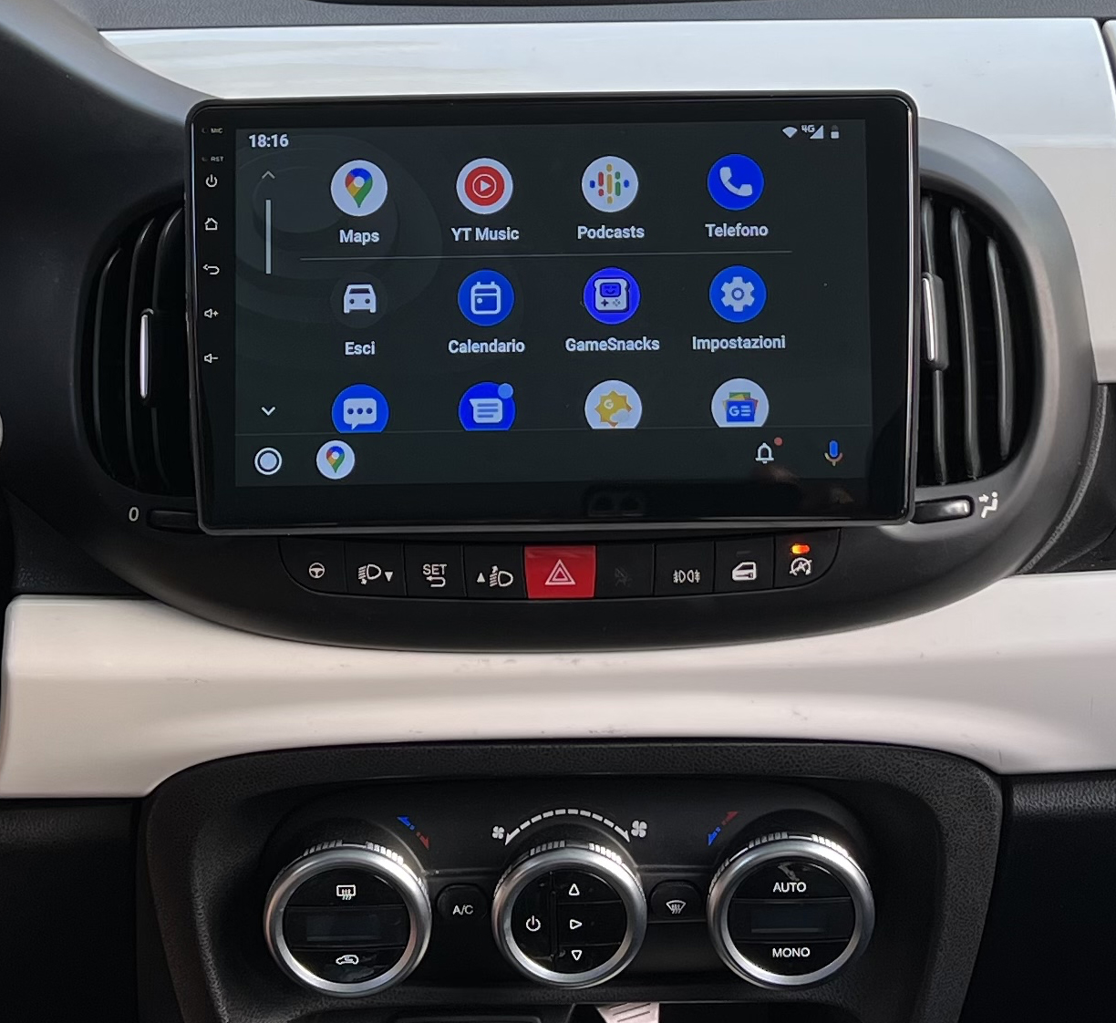 Ecran tactile QLED GPS Apple Carplay et Android Auto sans fil Fiat 500L de 2012 à 2017
