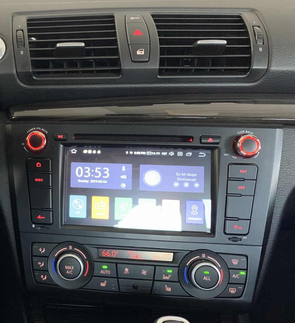 Autoradio tactile GPS Android 12.0 et Apple CarPlay sans fil BMW Série 1 de 2006 à 2012
