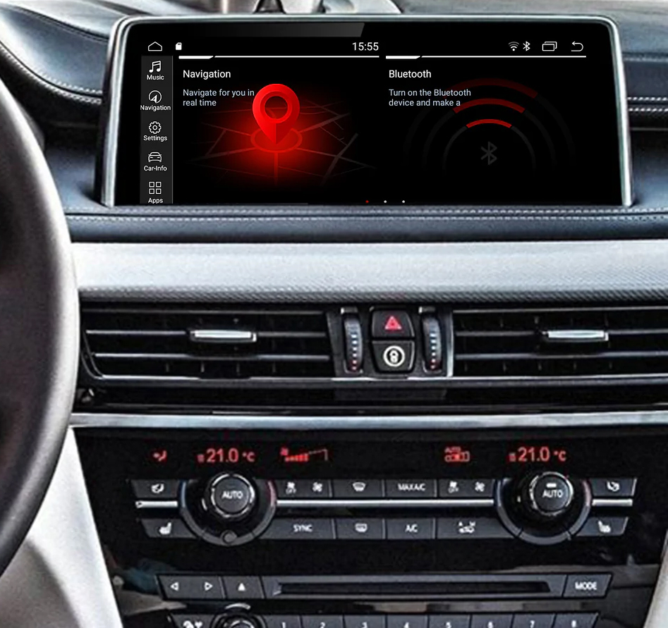 Autoradio tactile Android 13.0 et Apple Carplay sans fil BMW X5 F15 et BMW X6 de 2014 à 2020