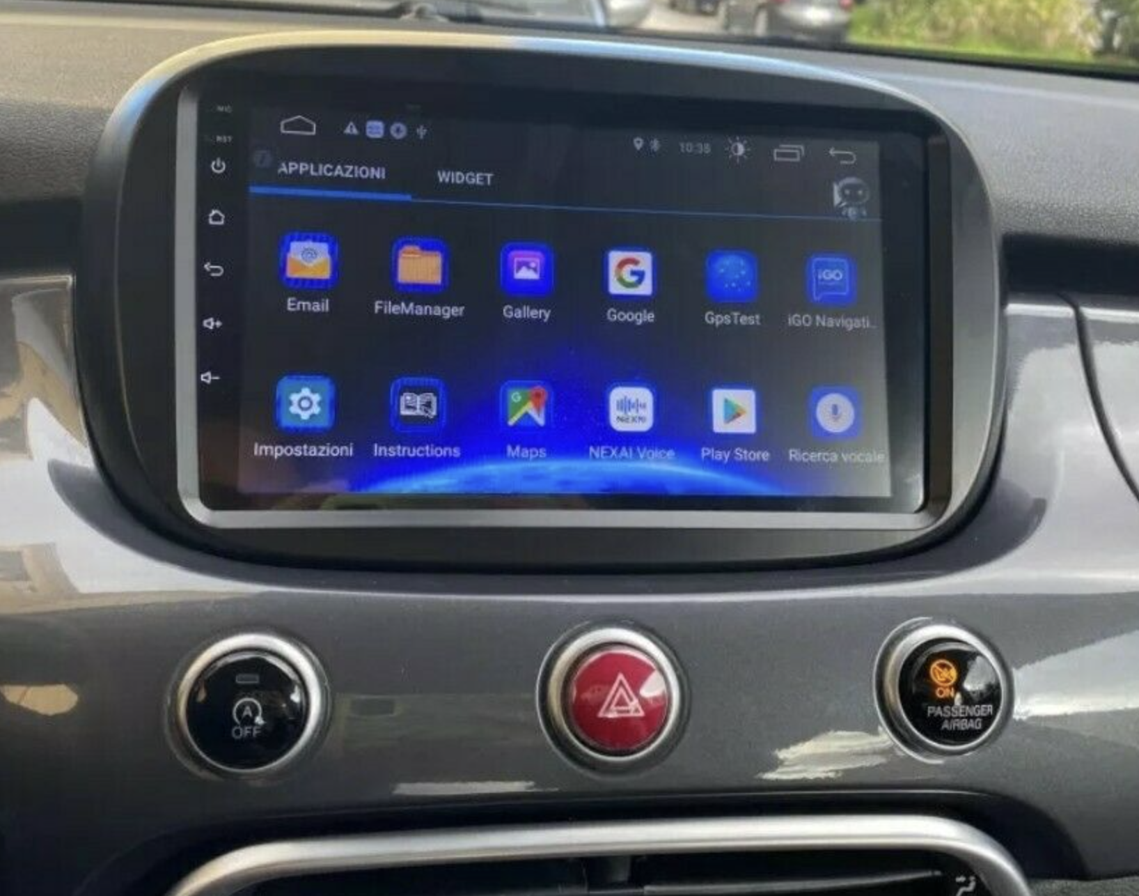 Autoradio tactile GPS Android 12.0 et Apple Carplay sans fil Fiat 500X de 2015 à 2022