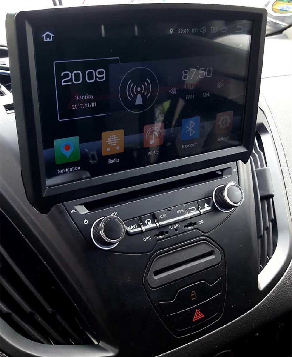Autoradio tactile GPS Android 12.0 et Apple CarPlay sans fil Ford Transit Custom et Tourneo Custom de 2012 à 2017