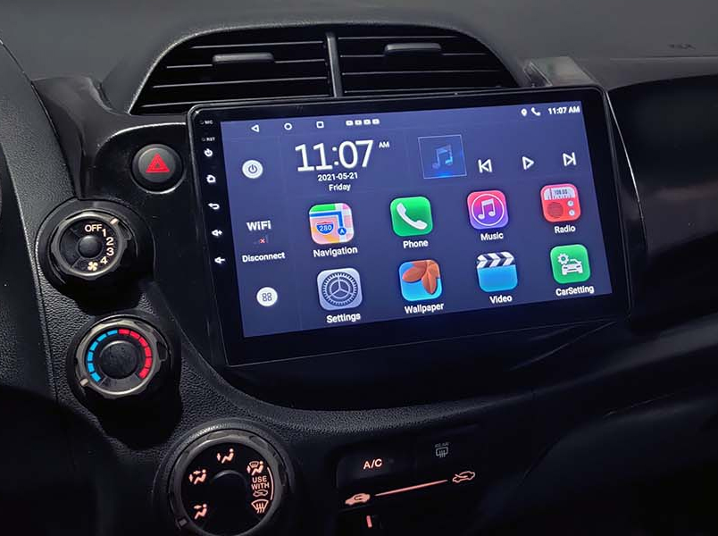 Ecran tactile QLED GPS Apple Carplay et Android Auto sans fil Honda Jazz de 2007 à 2014