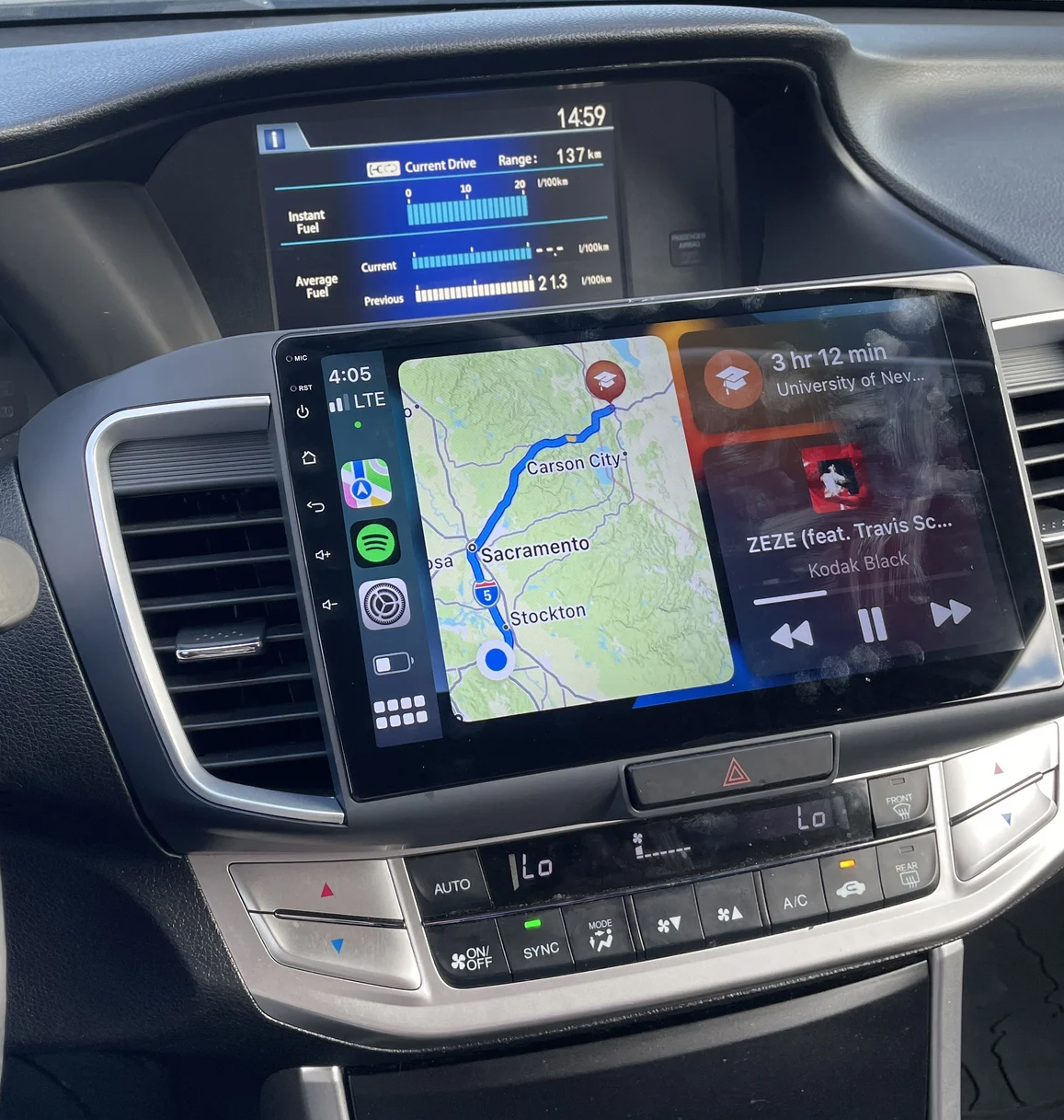 Ecran tactile QLED GPS Apple Carplay et Android Auto sans fil Honda Accord de 2008 à 2012