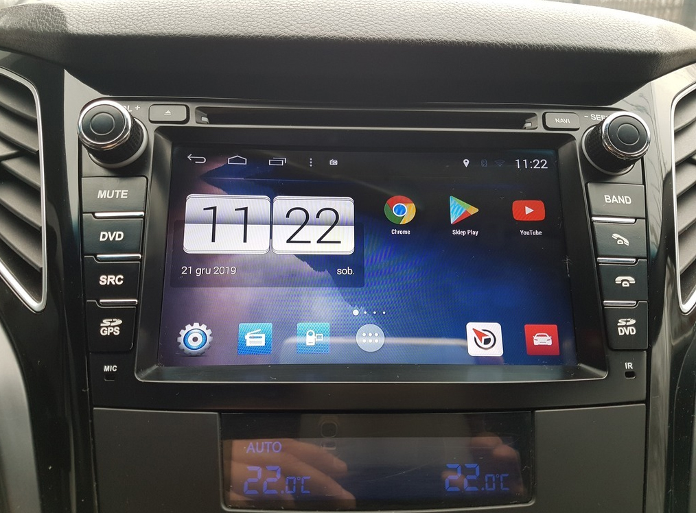 Autoradio tactile GPS Android 12.0 et Apple Carplay Hyundai i40 de 2011 à 2019