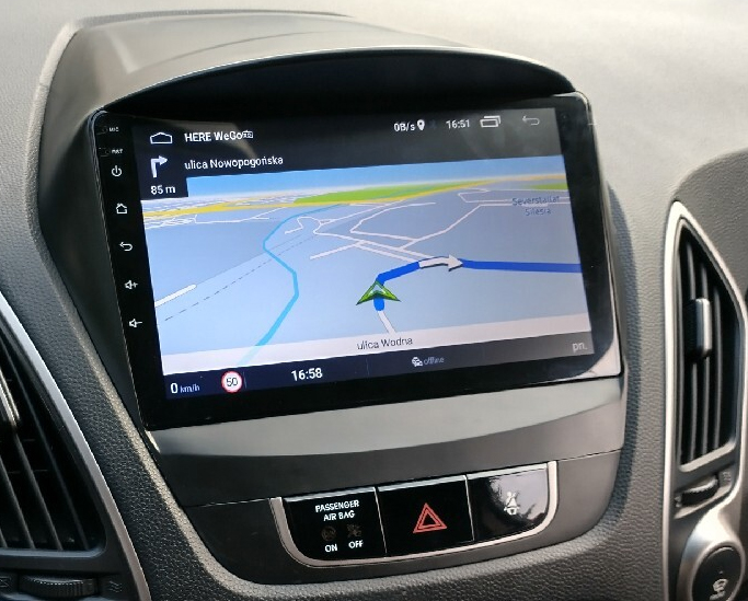 Ecran tactile QLED GPS Apple Carplay et Android Auto sans fil Hyundai IX35 de 2010 à 2015