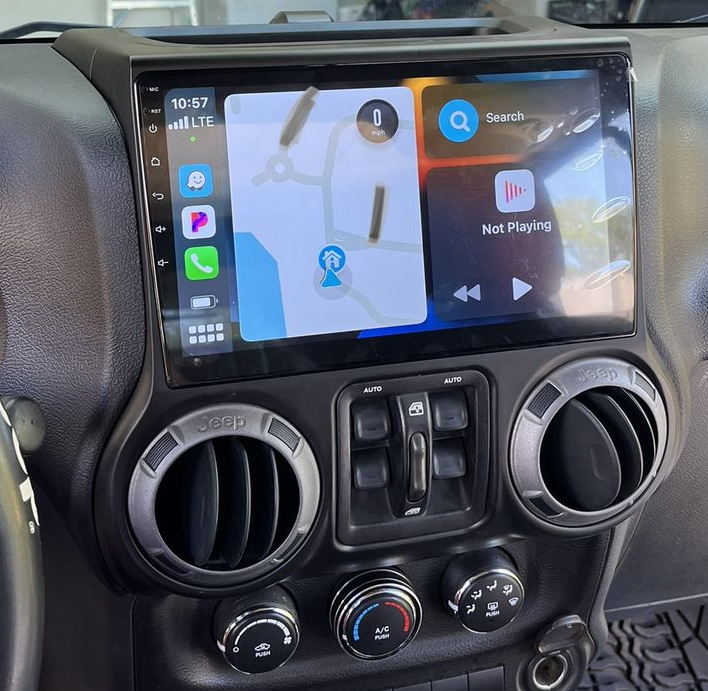 Ecran tactile QLED GPS Apple Carplay et Android Auto sans fil Jeep Wrangler de 2011 à 2018