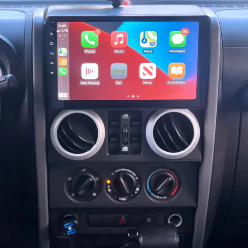 Ecran tactile QLED GPS Apple Carplay et Android Auto sans fil Jeep Wrangler de 2008 à 2010