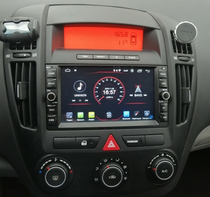 Autoradio tactile GPS Android 12.0 et Apple Carplay Kia Cee\'d de 12/2006 à 08/2009