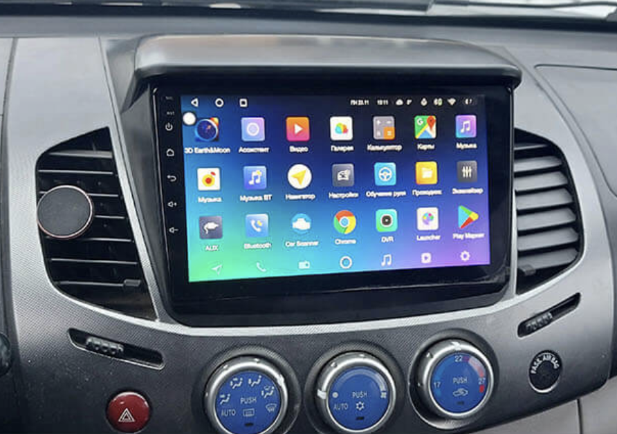 Ecran tactile QLED GPS Apple Carplay et Android Auto sans fil Mitsubishi L200 de 03/2006 à 10/2015