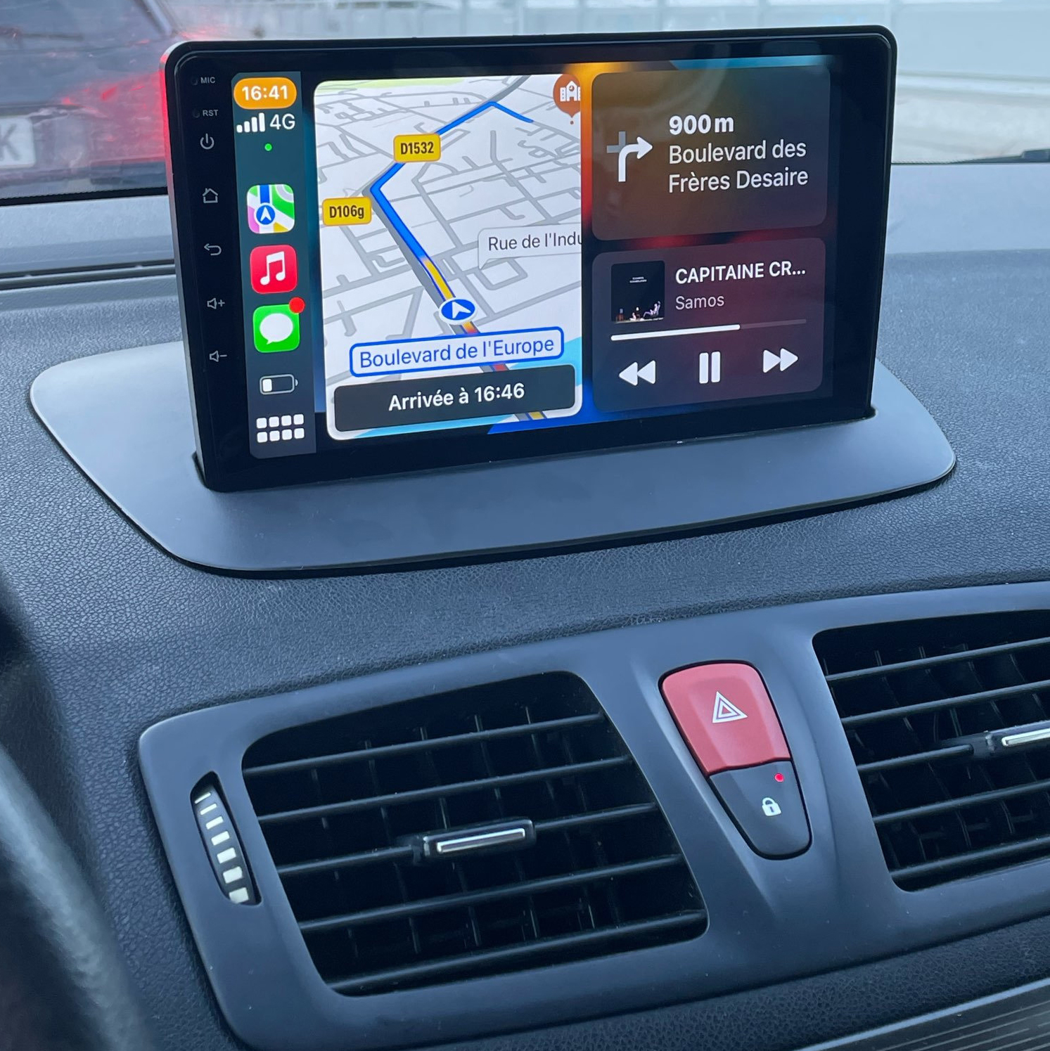 Ecran tactile QLED GPS Apple Carplay et Android Auto sans fil Renault Megane 3 de 2008 à 2016 et Fluence