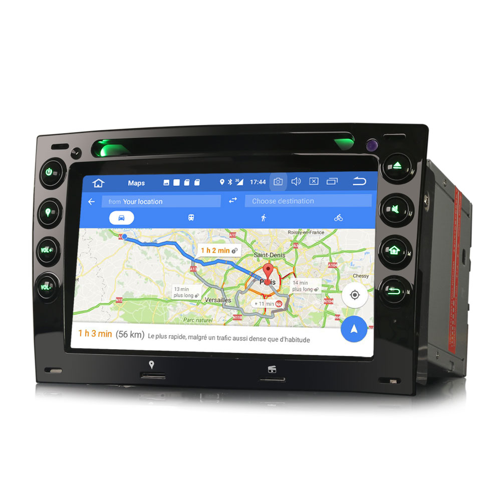 Autoradio tactile GPS Android 9.0 et Apple CarPlay Renault Megane de 2003 à 2010