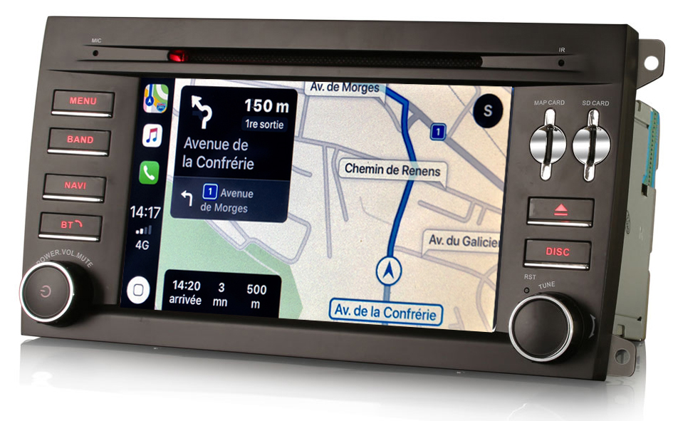 Autoradio tactile GPS DVD Android 10.0 et Apple Carplay Porsche Cayenne de 2003 à 2010