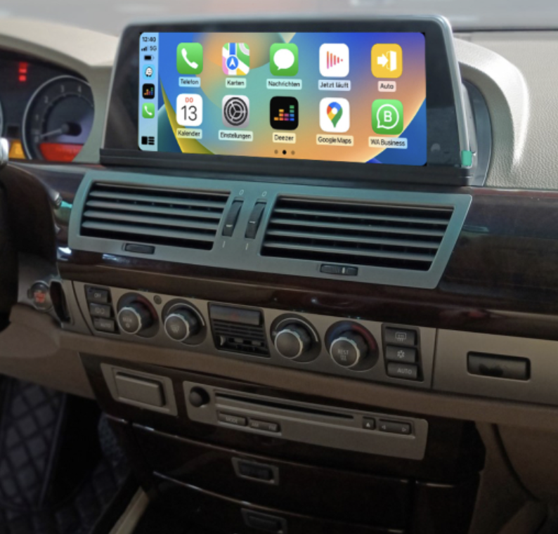 Autoradio tactile Android 13.0 GPS Carplay sans fil BMW Série 7 E65/E66 de 2004 à 2008