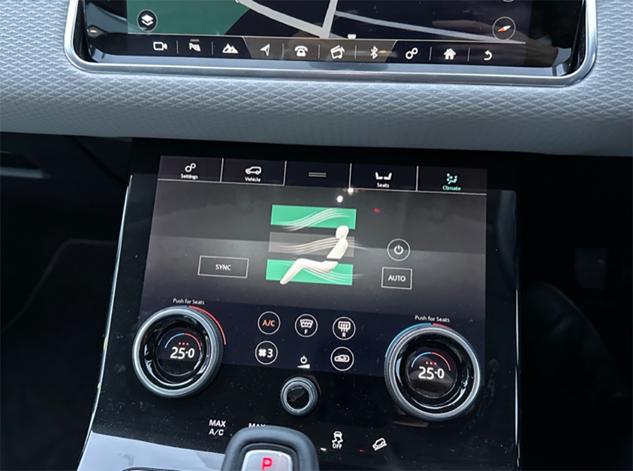 Panneau de controle climatisation en 3D avec écran tactile Range Rover Evoque de 2020 à 2022