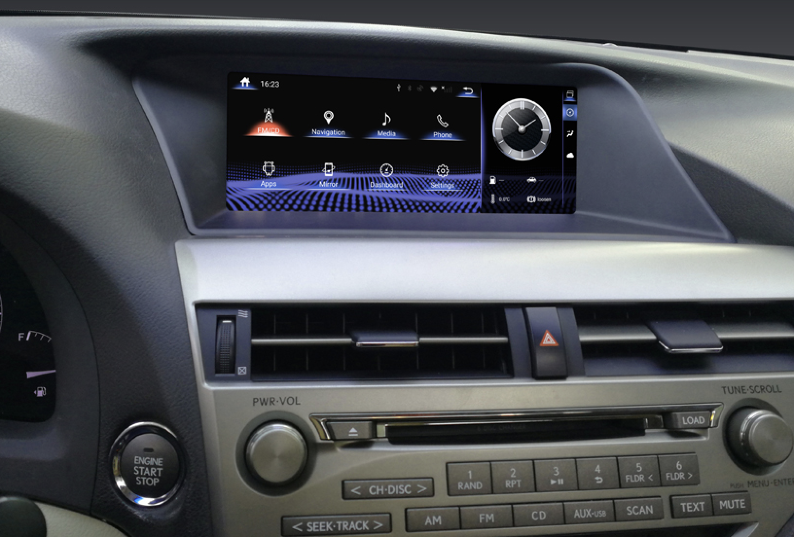 Autoradio écran tactile GPS Android 14.0 et Apple Carplay Lexus RX200 RX270 RX300 RX350 RX400h RX450h de 2009 à 2015